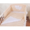 Babybett Bettwäsche Set 2-tlg - Hängende Herzen Beige-Punktemuster