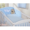 Babybett Bettwäsche Set 2-tlg - Hängende Herzen blau