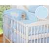 Babybett Bettwäsche Set 2-tlg - Hängende Herzen blau gestreift