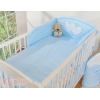 Babybett Bettwäsche Set 2-tlg - Hängende Herzen blau gestreift