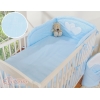 Babybett Bettwäsche Set 2-tlg - Hängende Herzen blau gestreift