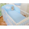 Babybett Bettwäsche Set 2-tlg - Hängende Herzen blau gestreift