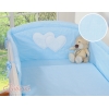 Babybett Bettwäsche Set 2-tlg - Hängende Herzen blau gestreift