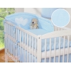 Babybett Bettwäsche Set 2-tlg - Hängende Herzen blau gestreift