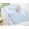 Babybett Bettwäsche Set 2-tlg - Hängende Herzen blau kariert