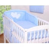 Babybett Bettwäsche Set 2-tlg - Hängende Herzen Blau-Punktemuster