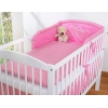 Babybett Bettwäsche Set 2-tlg - Hängende Herzen dunkel rosa kariert