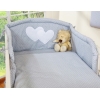 Babybett Bettwäsche Set 2-tlg - Hängende Herzen Grau-Punktemuster