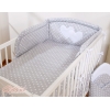 Babybett Bettwäsche Set 2-tlg - Hängende Herzen Grau-Punktemuster