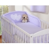 Babybett Bettwäsche Set 2-tlg - Hängende Herzen lila