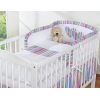 Babybett Bettwäsche Set 2-tlg - Hängende Herzen lila gestreift