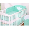 Babybett Bettwäsche Set 2-tlg-Hängende Herzen minze