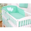 Babybett Bettwäsche Set 2-tlg-Hängende Herzen minze-Pubktmuster