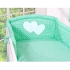 Babybett Bettwäsche Set 2-tlg-Hängende Herzen minze-Pubktmuster