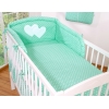Babybett Bettwäsche Set 2-tlg-Hängende Herzen minze-Pubktmuster