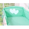 Babybett Bettwäsche Set 2-tlg-Hängende Herzen minze-Pubktmuster
