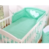 Babybett Bettwäsche Set 2-tlg-Hängende Herzen minze-Pubktmuster
