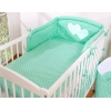 Babybett Bettwäsche Set 2-tlg-Hängende Herzen minze-Pubktmuster