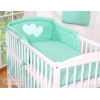 Babybett Bettwäsche Set 2-tlg-Hängende Herzen minze-Pubktmuster