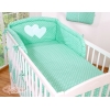 Babybett Bettwäsche Set 2-tlg-Hängende Herzen minze-Pubktmuster