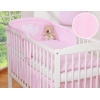 Babybett Bettwäsche Set 2-tlg - Hängende Herzen rosa gestreift