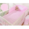 Babybett Bettwäsche Set 2-tlg - Hängende Herzen rosa gestreift