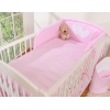 Babybett Bettwäsche Set 2-tlg - Hängende Herzen rosa gestreift