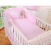 Babybett Bettwäsche Set 2-tlg - Hängende Herzen rosa gestreift