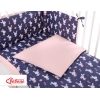 Babybett Bettwäsche Set 2-tlg - Hasen dunkelblau