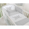 Für Babybett Bettwäsche Set 2-tlg - Little Prince/Princess grau