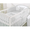 Für Babybett Bettwäsche Set 2-tlg - Little Prince/Princess grau