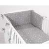 Babybett Bettwäsche Set 2-tlg - mini Sternchen weiß