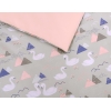 Babybett Bettwäsche Set 2-tlg - Schwäne grau