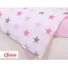 Babybett Bettwäsche Set 2-tlg - Sternen rosa - grau /rosa