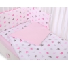 Babybett Bettwäsche Set 2-tlg - Sternen rosa - grau /rosa