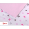 Babybett Bettwäsche Set 2-tlg - Sternen rosa - grau /rosa