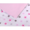 Babybett Bettwäsche Set 2-tlg - Sternen rosa - grau /rosa
