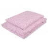 Babybett Bettwäsche Set 2-tlg - weiß-weinrote Sternchen