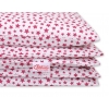 Babybett Bettwäsche Set 2-tlg - weiß-weinrote Sternchen
