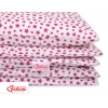 Babybett Bettwäsche Set 2-tlg - weiß-weinrote Sternchen