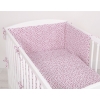 Babybett Bettwäsche Set 2-tlg - weiß-weinrote Sternchen