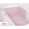 Babybett Bettwäsche Set 2-tlg - weiß-weinrote Sternchen