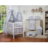 Babybett Bettwäsche Set 7-tlg mit Himmel - Hängende Herzen grau