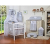 Babybett Bettwäsche Set 7-tlg mit Himmel - Hängende Herzen grau