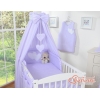 Babybett 70x140  Bettwäsche Set 7-tlg mit Himmel - Hängende Herzen Lila-Punkmuster