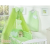 Babybett Bettwäsche Set 7-tlg mit Moskitonetz - Hängende Herzen grün