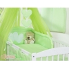 Babybett Bettwäsche Set 7-tlg mit Moskitonetz - Hängende Herzen grün