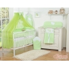 Babybett Bettwäsche Set 7-tlg mit Moskitonetz - Hängende Herzen grün
