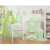 Babybett Bettwäsche Set 7-tlg mit Moskitonetz - Hängende Herzen grün