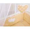 Babybett für Elternbett FABIO mit Matratze und Bettwäsche Set - Hängende Herzen Beige-Punkmuster